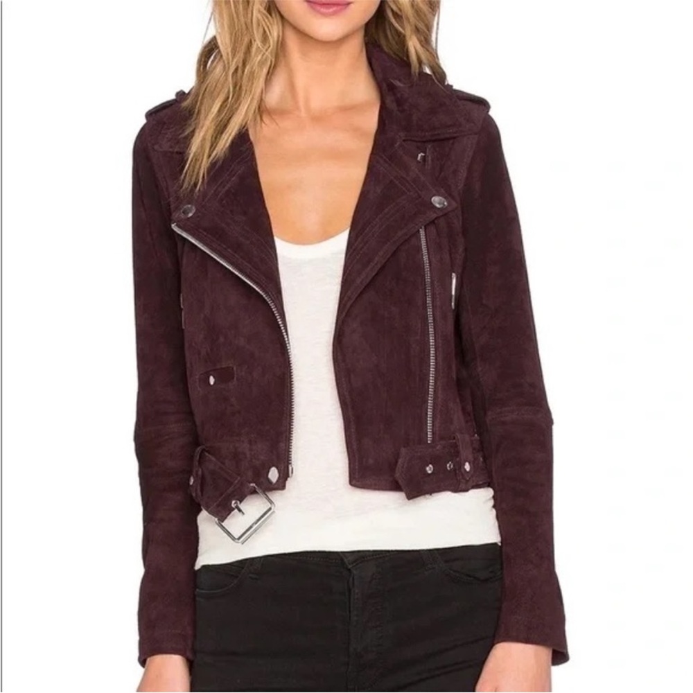 BLANK NYC | Suede Leather Moto Jacket (Purple) sz S